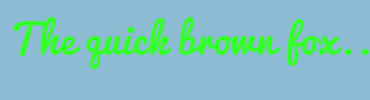 Image with Font Color 31FF26 and Background Color 8EBBD4